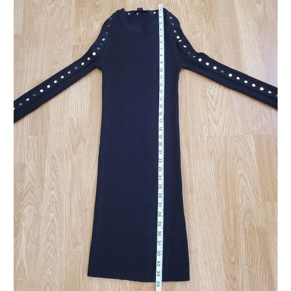 Alexander Wang Snap Button Studded Ribbed Sweater Dress size Small in Black - Picture 8 of 9